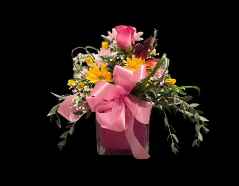 Elegant Flowers at a Low Cost: Elegant bouquet with pink and yellow flowers for Delivery to Ogden, IA from local shop in Jefferson, IA