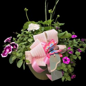 Medium mix flowering outdoor patio planter for Mother's Day delivery in Carroll Iowa
