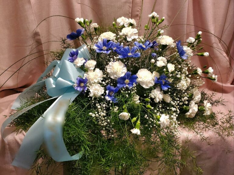 Forget Me Not Casket Arrangement