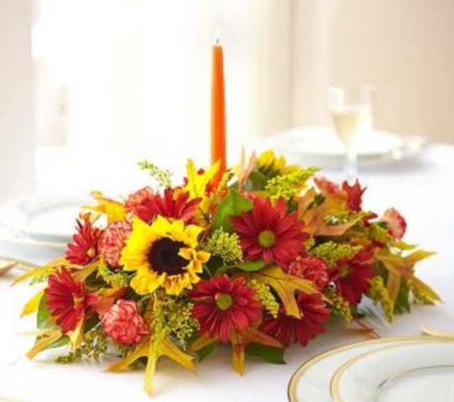 1 Candle Fall Centerpiece