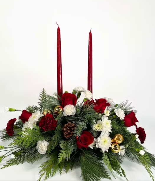 2 Candle Holiday Centerpiece