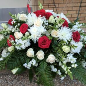 Three Piece Red and White Funeral Package