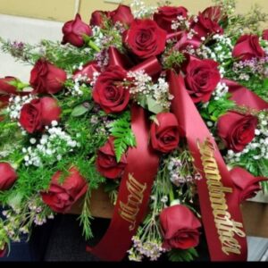 Two Piece Red Rose Funeral Package