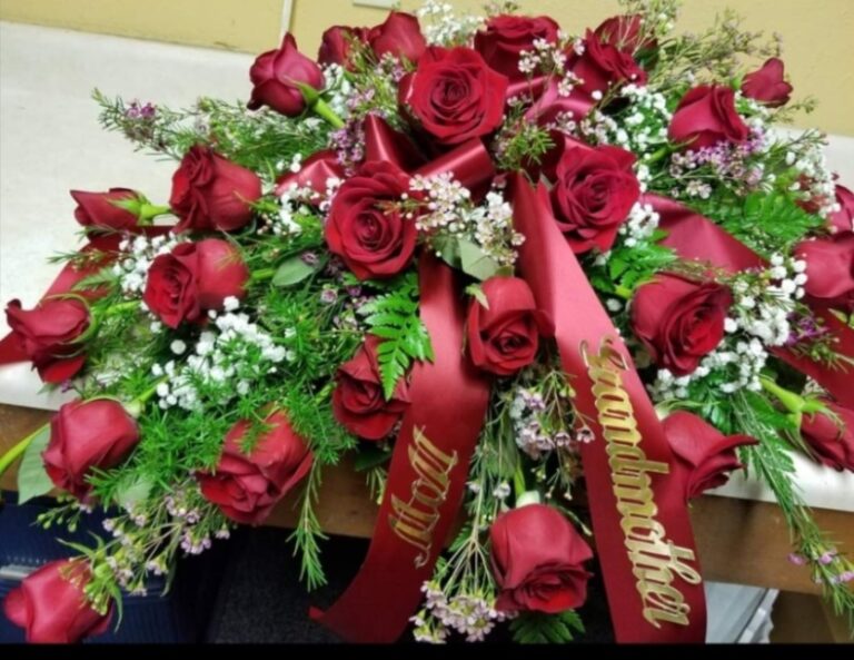 Two Piece Red Rose Funeral Package