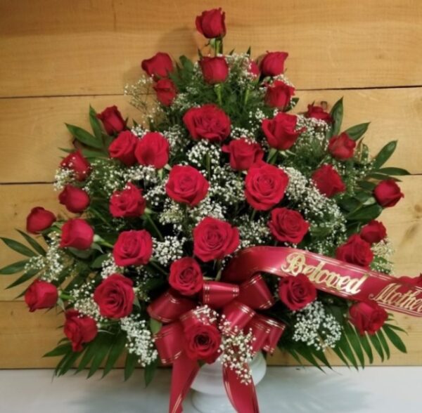 Two Piece Red Rose Funeral Package